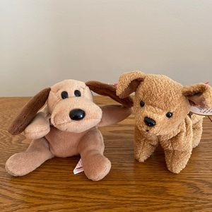 Vintage Beanie Babies  Set of 2 Dogs.